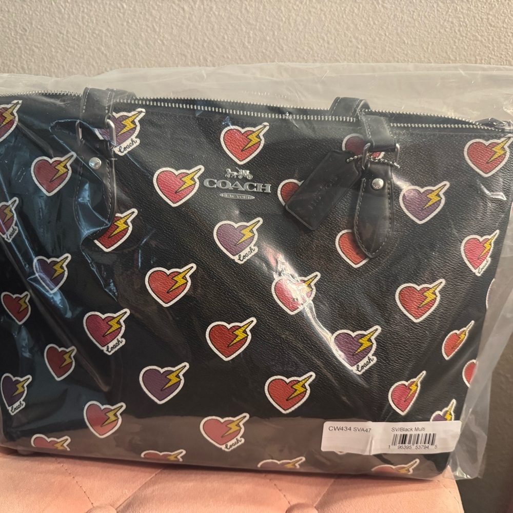 COACH Black Tote HeartBolt